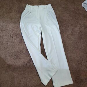 Women's White Tailored High-Waist Trousers